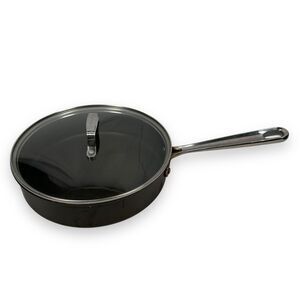Emerils 3 Quart Fry Pan with Clear Glass Lid Stainless Steel Non-Stick Cookware